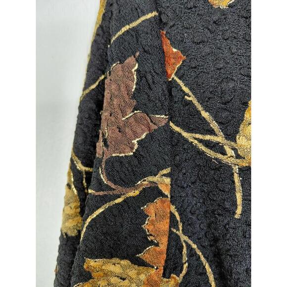 Vintage Top Womens L Babydoll Textured Faux Wrap Y2K Witchy Grunge Dark Fall - Picture 9 of 9